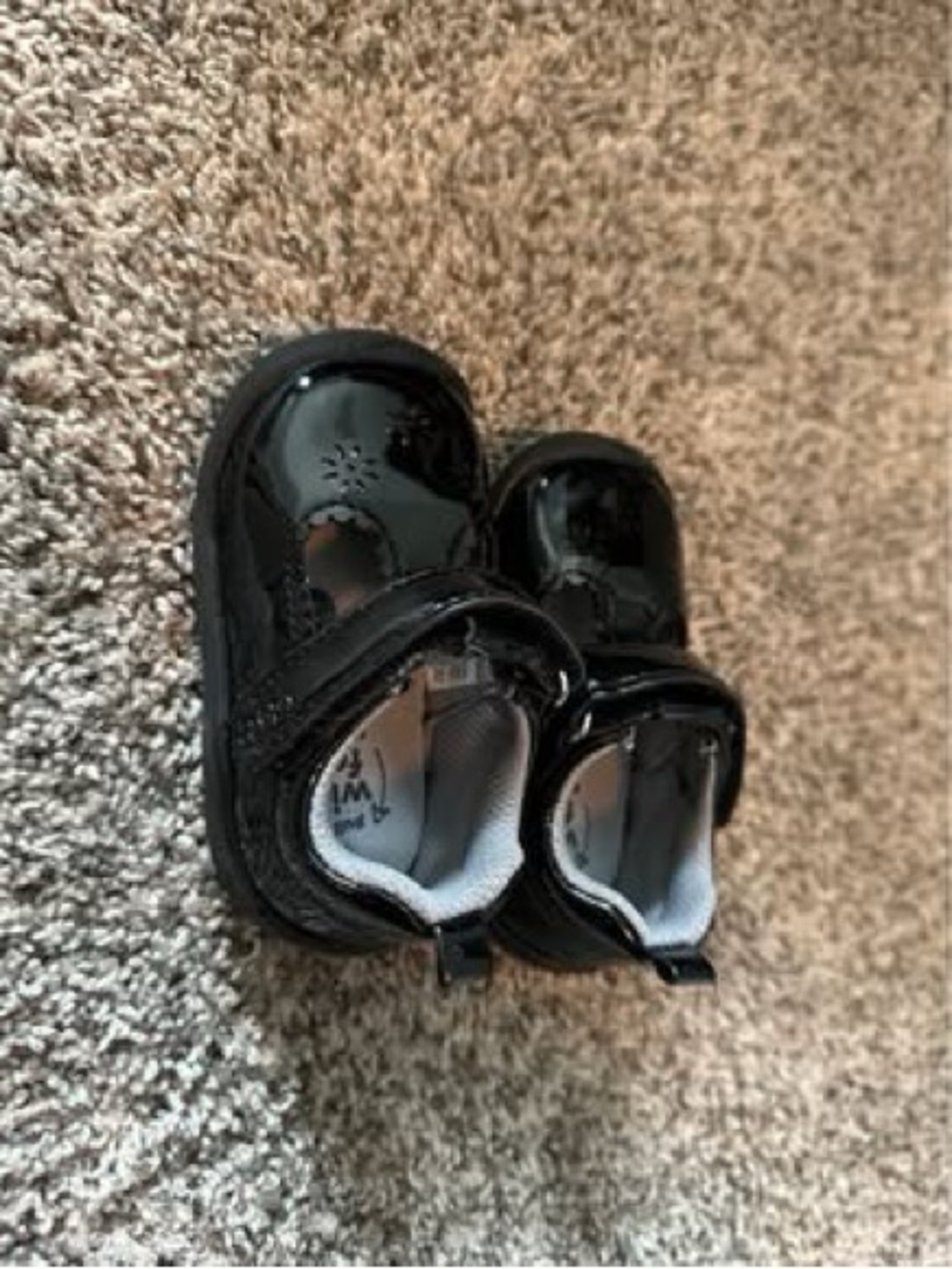 Stride Rite Black Patent Mary Jane Baby Walker Shoes
